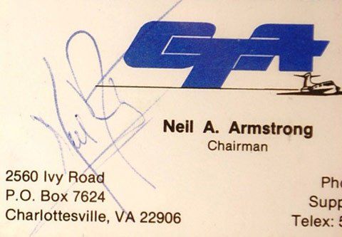 Mẫu card visit của Neil Armstrong